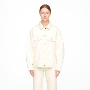 Anine Bing Rory Denim Jacket in Ecru. Size S. Sold out online.